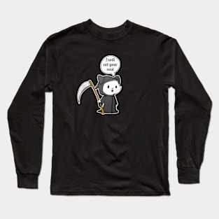 Kawaii Cat Reaper will eat your soul Long Sleeve T-Shirt